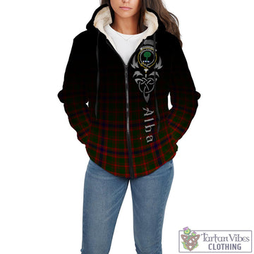 Kinninmont Tartan Sherpa Hoodie Featuring Alba Gu Brath Family Crest Celtic Inspired - Tartan Vibes Clothing