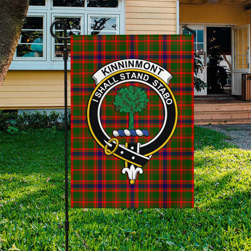 Kinninmont Tartan Garden Flag with Family Crest