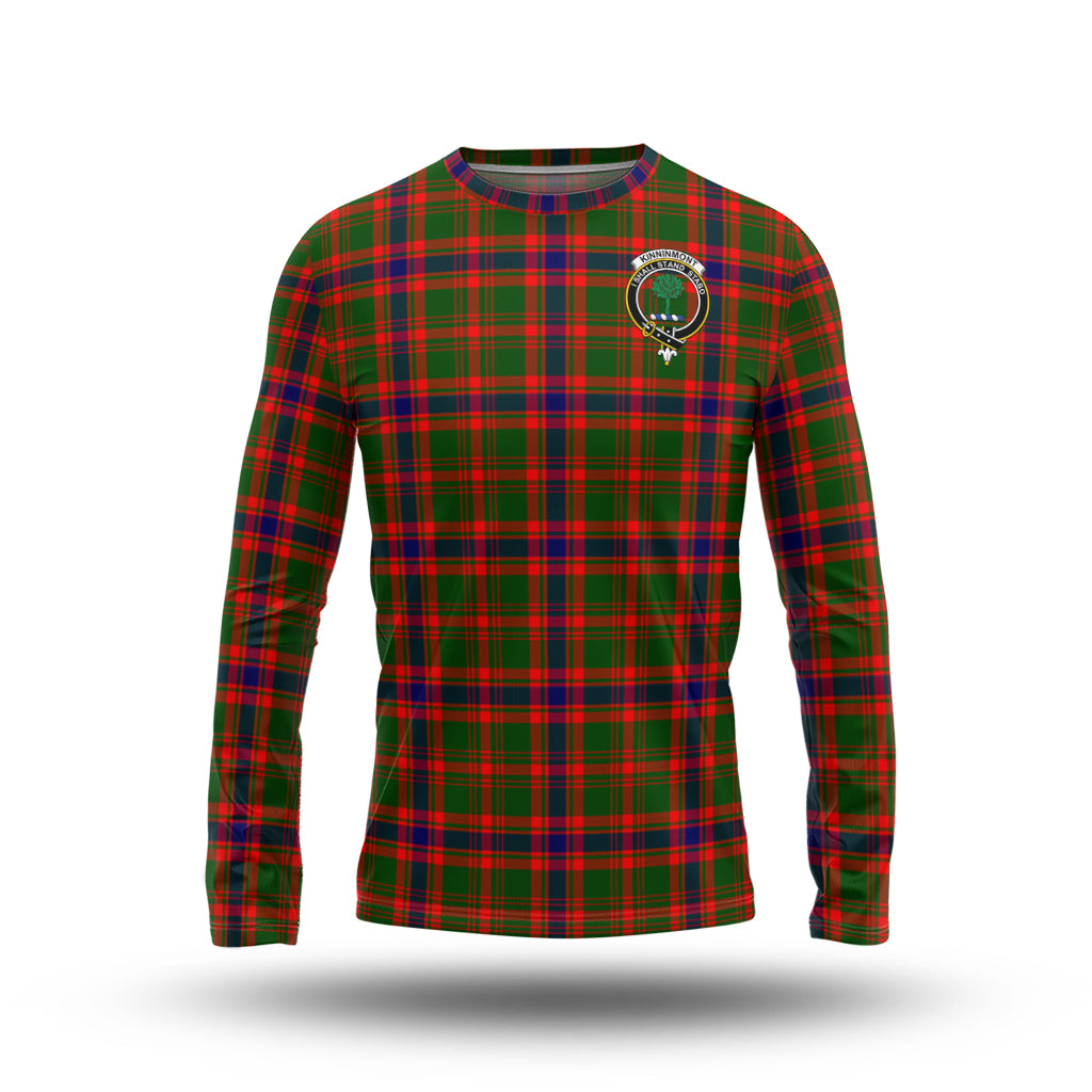 Kinninmont Tartan Long Sleeve T-Shirt with Family Crest - Tartan Vibes Clothing