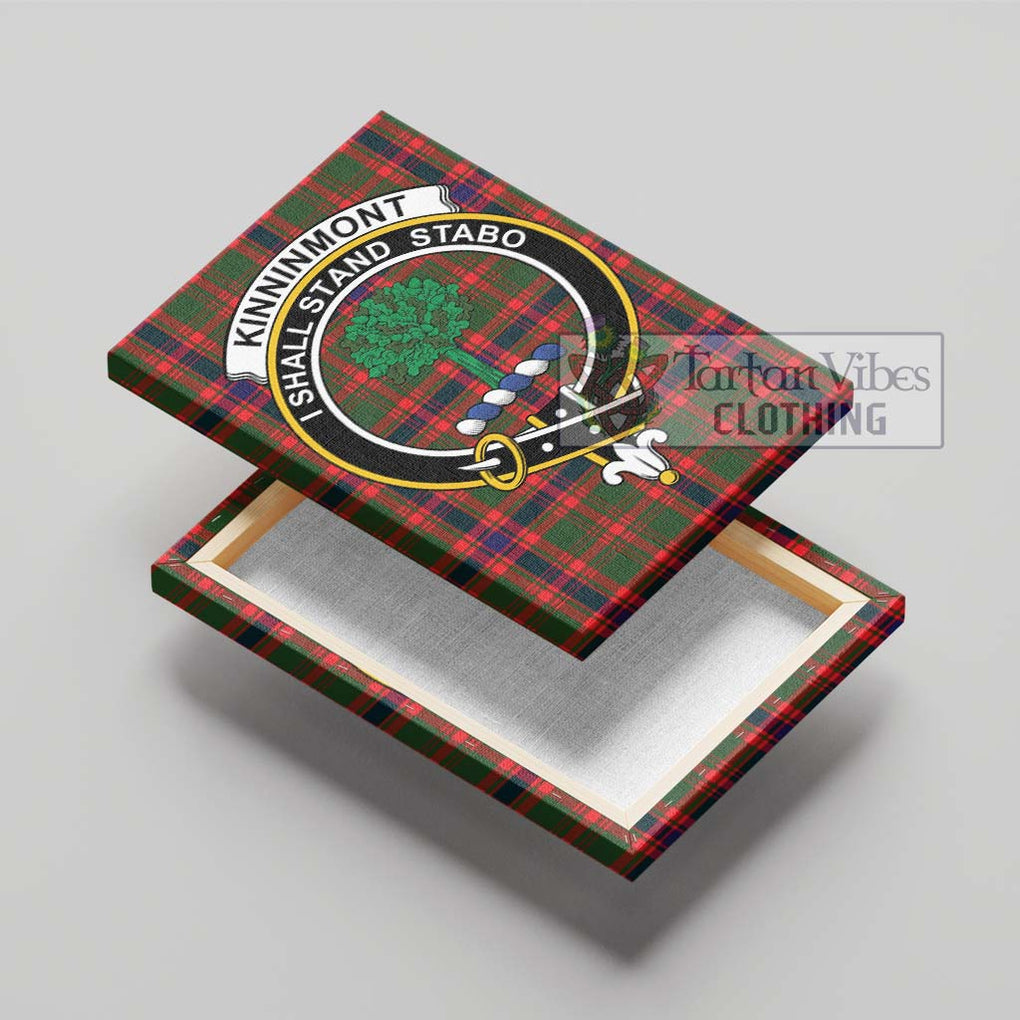 Kinninmont Tartan Canvas Print Wall Art with Family Crest - Tartan Vibes Clothing