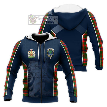 Kinninmont Tartan Knitted Hoodie with Family Crest and Lion Rampant Vibes Sport Style Unisex Knitted Zip Hoodie - Tartan Vibes Clothing