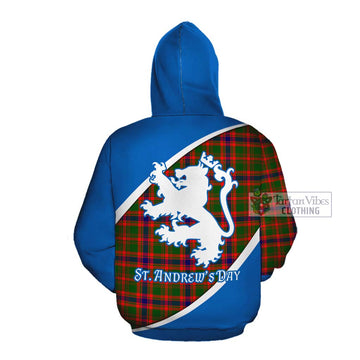 Kinninmont Family Crest Tartan Cotton Hoodie Celebrate Saint Andrew's Day in Style Pullover Hoodie - Tartan Vibes Clothing