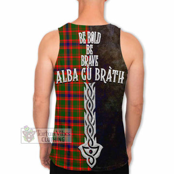 Kinninmont Tartan Family Crest Men's Tank Top Alba Gu Brath Be Brave Lion Ancient Style - Tartan Vibes Clothing