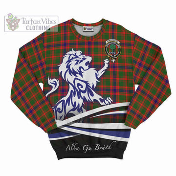 Kinninmont Tartan Sweatshirt with Alba Gu Brath Regal Lion Emblem - Tartan Vibes Clothing
