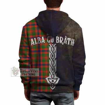 Kinninmont Tartan Family Crest Hoodie Alba Gu Brath Be Brave Lion Ancient Style - Tartan Vibes Clothing