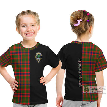 Kinninmont Tartan Kid T-Shirt with Family Crest and Half Of Me Style - Tartan Vibes Clothing