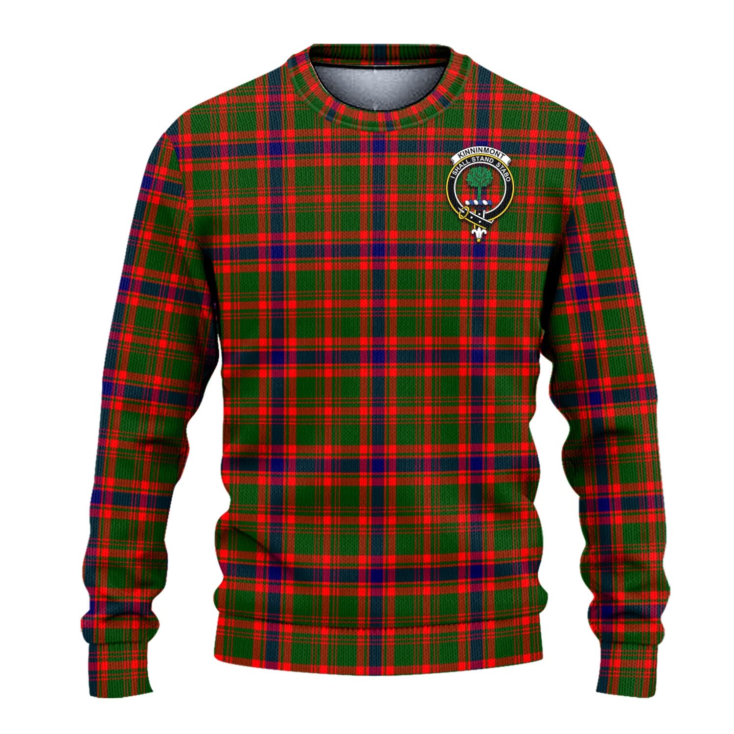 Kinninmont Tartan Ugly Sweater with Family Crest - Tartan Vibes Clothing