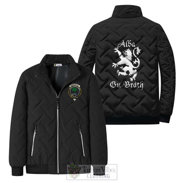 Kinninmont Family Crest Padded Cotton Jacket Lion Rampant Alba Gu Brath Style - 2D-tartanvibesclothing
