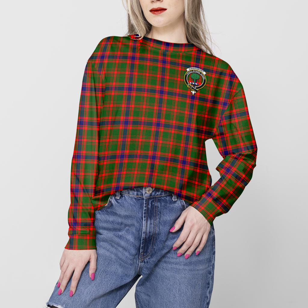 Kinninmont Tartan Sweatshirt with Family Crest - Tartan Vibes Clothing