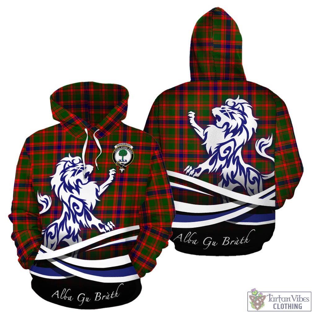 Kinninmont Tartan Hoodie with Alba Gu Brath Regal Lion Emblem - Tartan Vibes Clothing