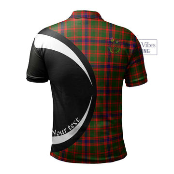 Kinninmont Tartan Men's Polo Shirt with Family Crest Circle Style - Tartan Vibes Clothing