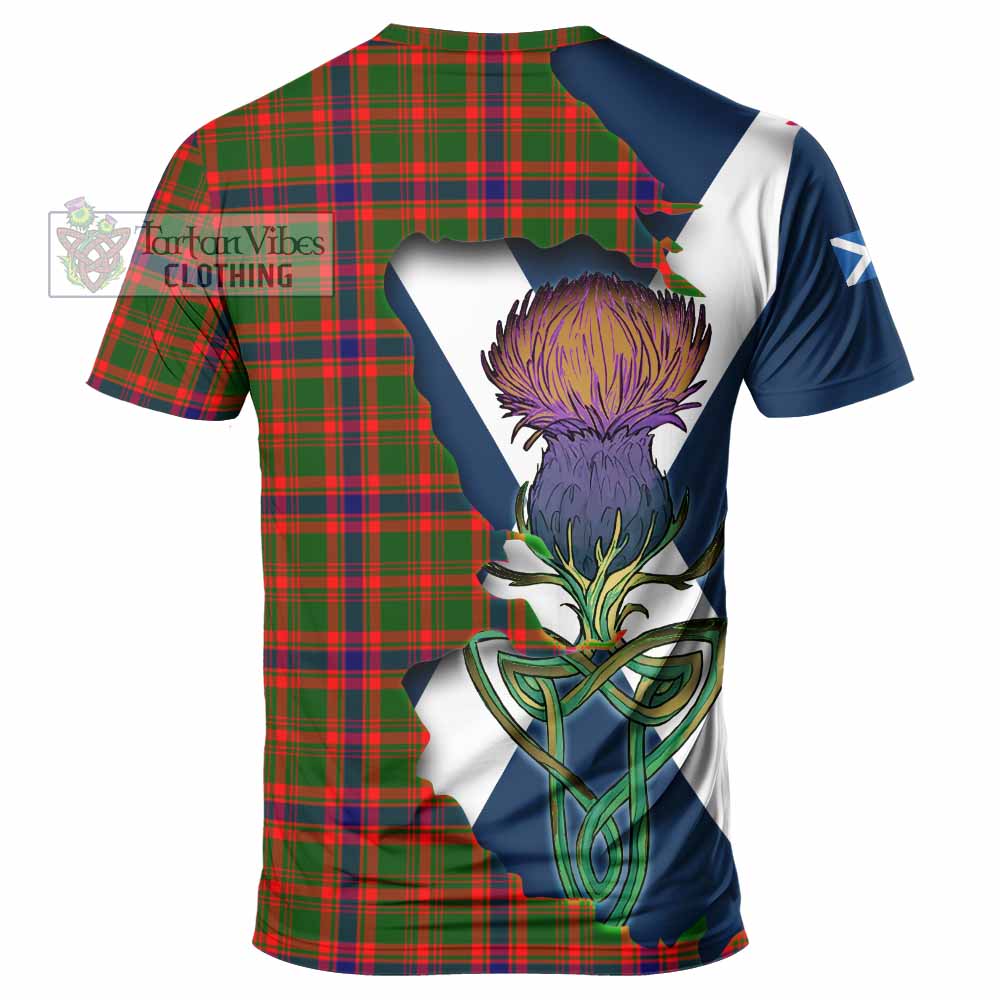 Kinninmont Tartan Family Crest T-Shirt Scottish Thistle Celtic Inspired - Tartan Vibes Clothing