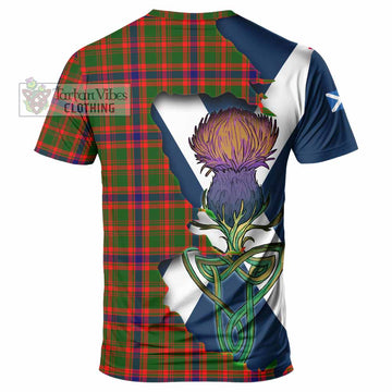 Kinninmont Tartan Family Crest T-Shirt Scottish Thistle Celtic Inspired - Tartan Vibes Clothing