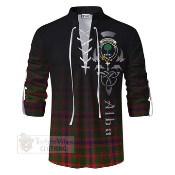 Kinninmont Tartan Ghillie Kilt Shirt Featuring Alba Gu Brath Family Crest Celtic Inspired - Tartan Vibes Clothing