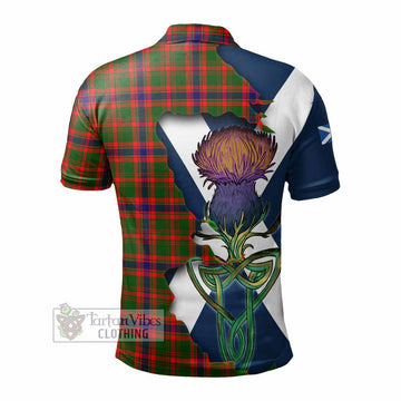 Kinninmont Tartan Family Crest Polo Shirt Scottish Thistle Celtic Inspired - Tartan Vibes Clothing