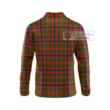Kinninmont Tartan Long Sleeve Polo Shirt with Family Crest DNA In Me Style - Tartan Vibes Clothing
