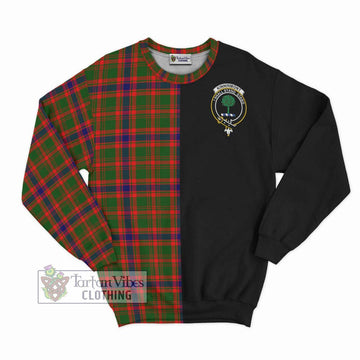 Kinninmont Tartan Sweatshirt with Family Crest and Half Of Me Style - Tartan Vibes Clothing