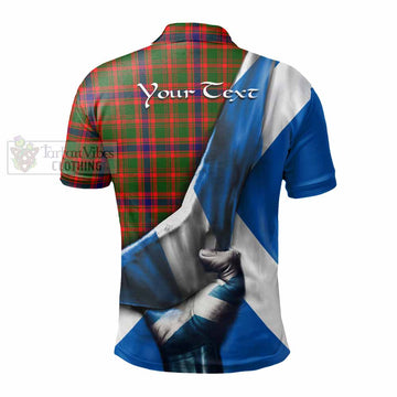 Kinninmont Tartan Polo Shirt with Family Crest Scotland Patriotic Style - Tartan Vibes Clothing