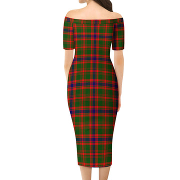 Kinninmont Tartan Off Shoulder Lady Dress - Tartan Vibes Clothing