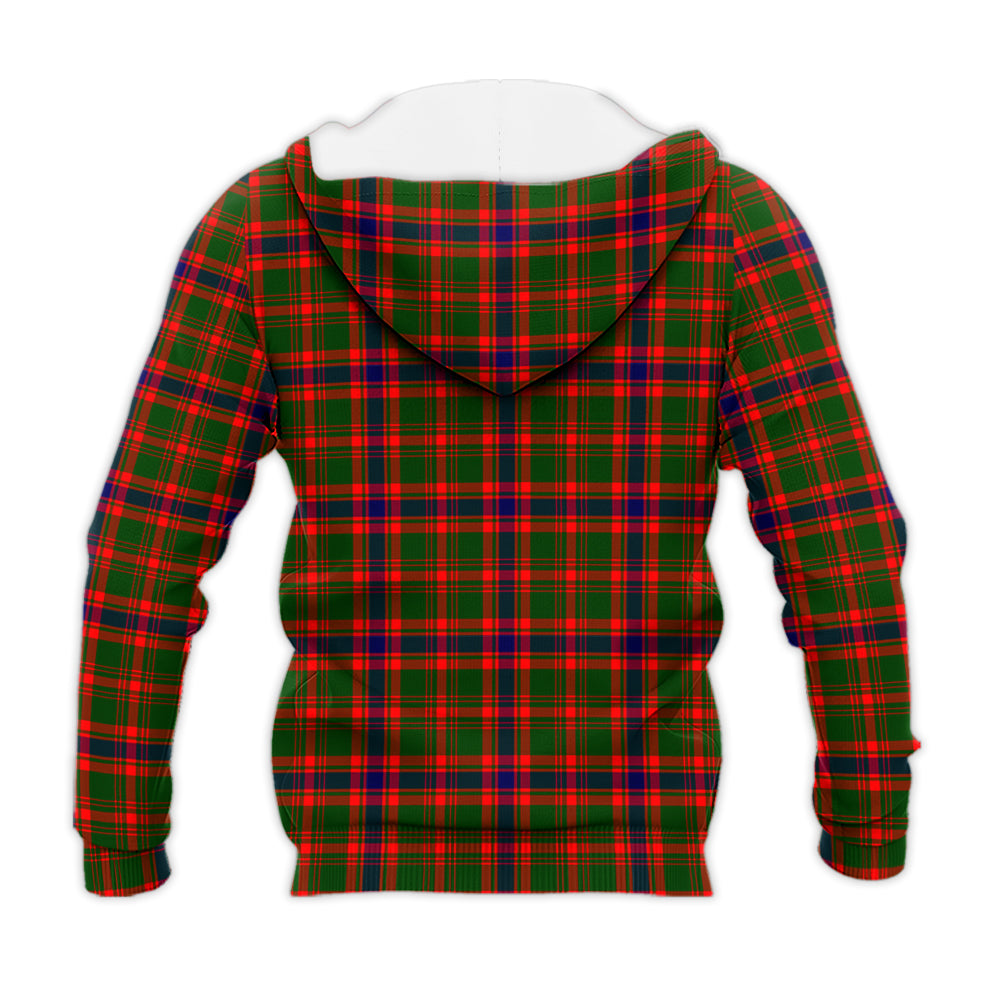 Kinninmont Tartan Knitted Hoodie with Family Crest - Tartan Vibes Clothing
