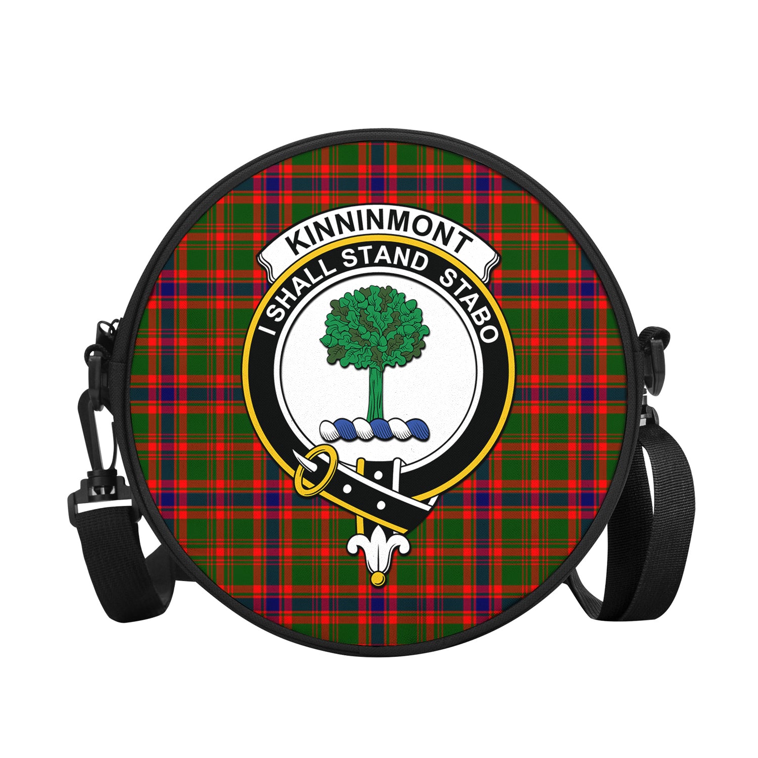 Kinninmont Tartan Round Satchel Bags with Family Crest - Tartan Vibes Clothing
