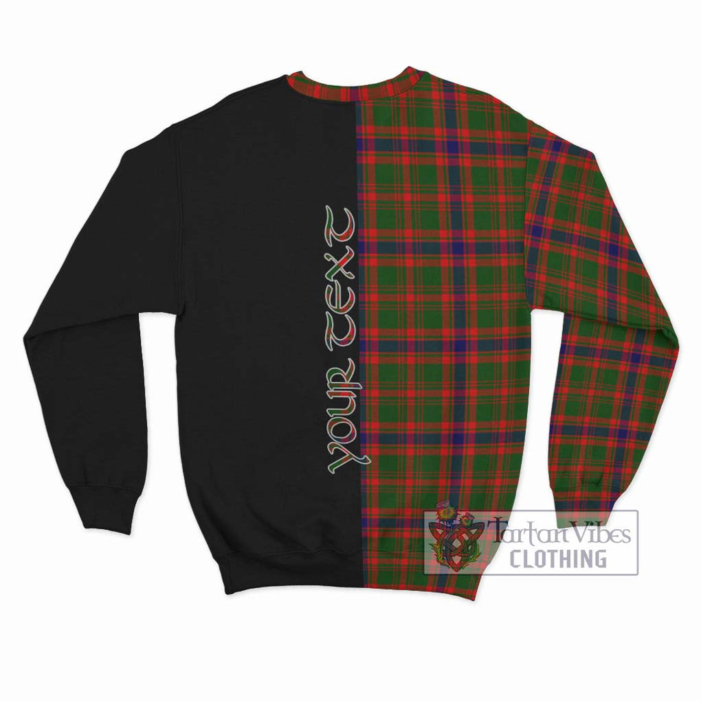 Kinninmont Tartan Sweatshirt with Family Crest and Half Of Me Style - Tartan Vibes Clothing