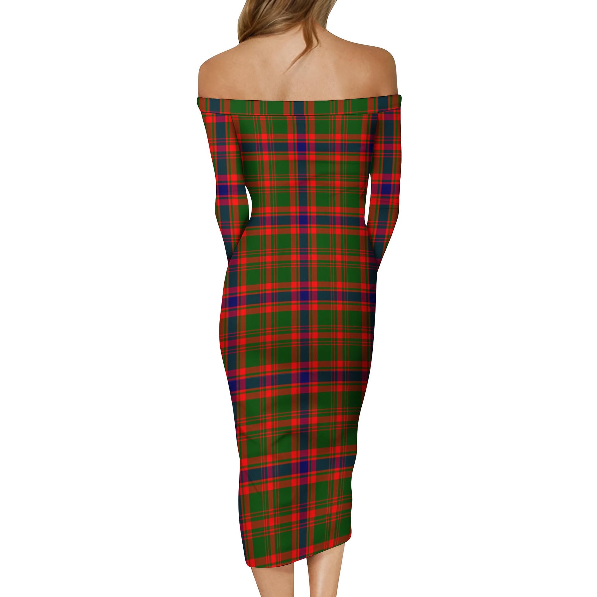 Kinninmont Tartan Off Shoulder Lady Dress - Tartan Vibes Clothing
