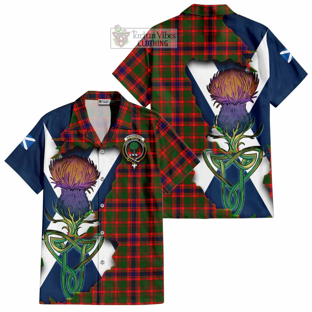 Kinninmont Tartan Family Crest Hawaiian Shirt Scottish Thistle Celtic Inspired - Tartan Vibes Clothing