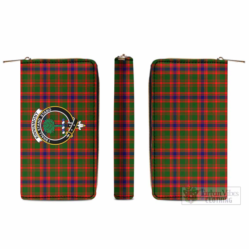 Kinninmont Tartan Women's Leather Wallet with Family Crest - Tartan Vibes Clothing