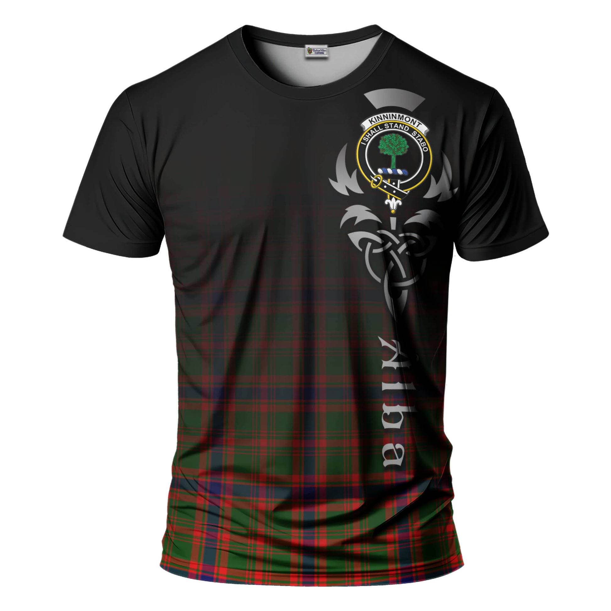 Kinninmont Tartan T-Shirt Featuring Alba Gu Brath Family Crest Celtic Inspired - Tartan Vibes Clothing