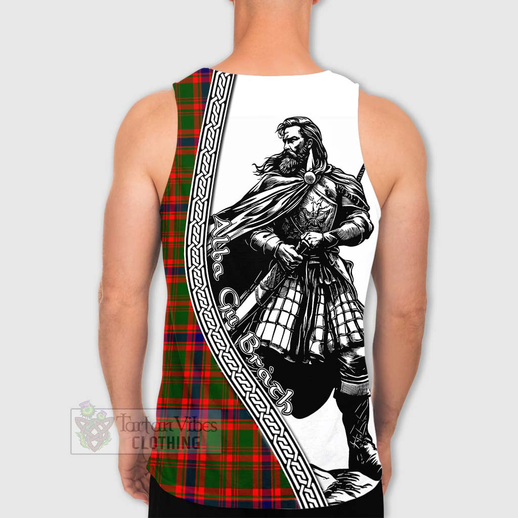 Kinninmont Tartan Clan Crest Men's Tank Top with Highlander Warrior Celtic Style - Tartan Vibes Clothing
