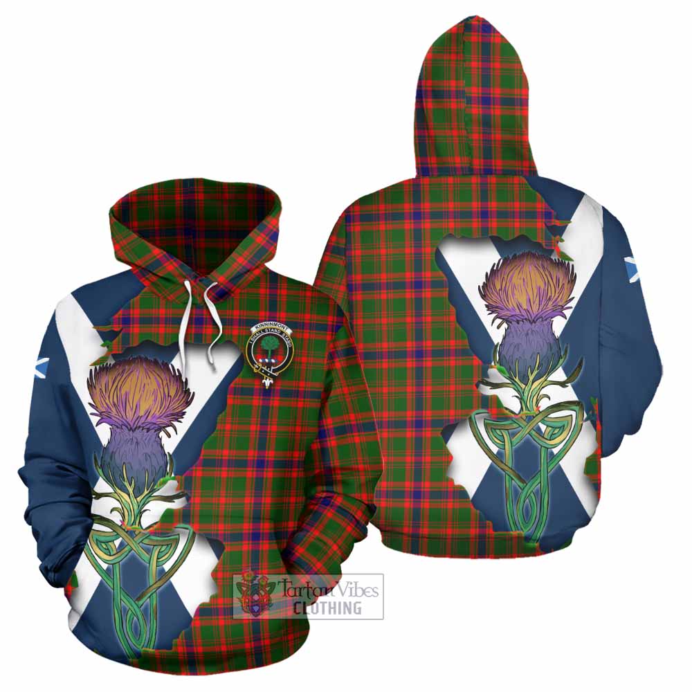 Kinninmont Tartan Family Crest Hoodie Scottish Thistle Celtic Inspired - Tartan Vibes Clothing