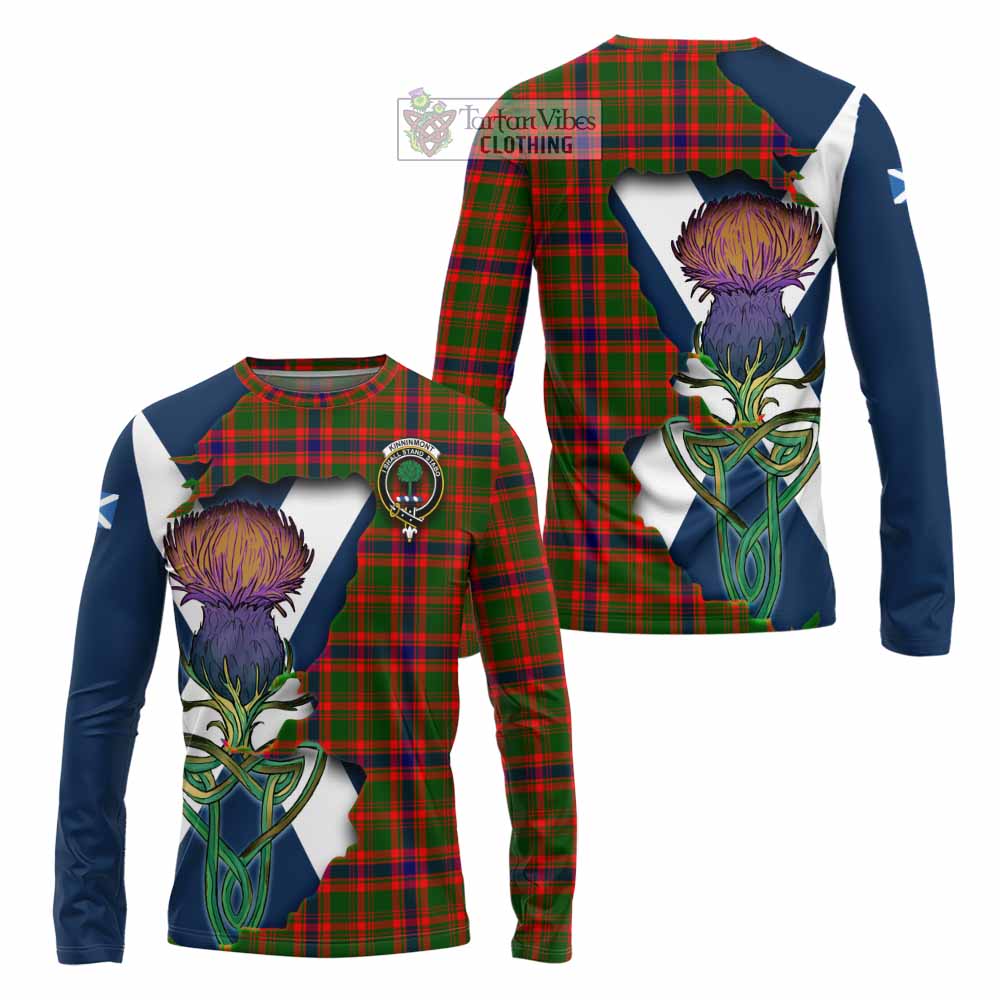 Kinninmont Tartan Family Crest Long Sleeve T-Shirt Scottish Thistle Celtic Inspired - Tartan Vibes Clothing