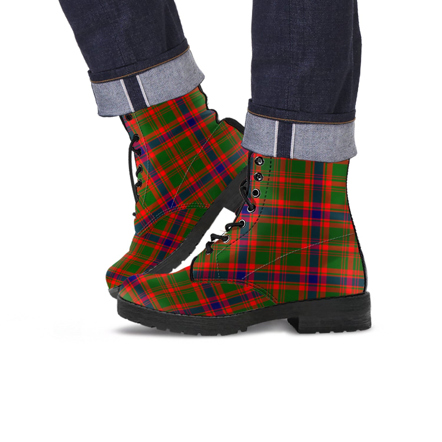 Kinninmont Tartan Leather Boots - Tartan Vibes Clothing