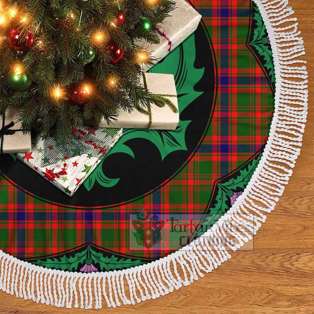 Kinninmont Tartan Christmas Tree Skirt Scottish Thistle Style - Tartan Vibes Clothing