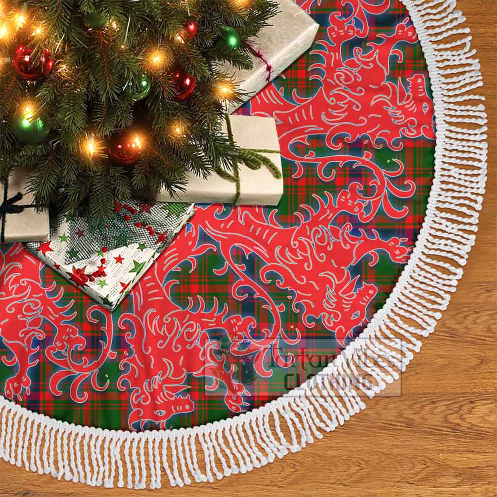 Kinninmont Tartan Christmas Tree Skirt Lion Rampant Style - Tartan Vibes Clothing