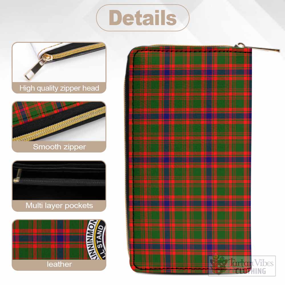 Kinninmont Tartan Women's Leather Wallet with Family Crest - Tartan Vibes Clothing