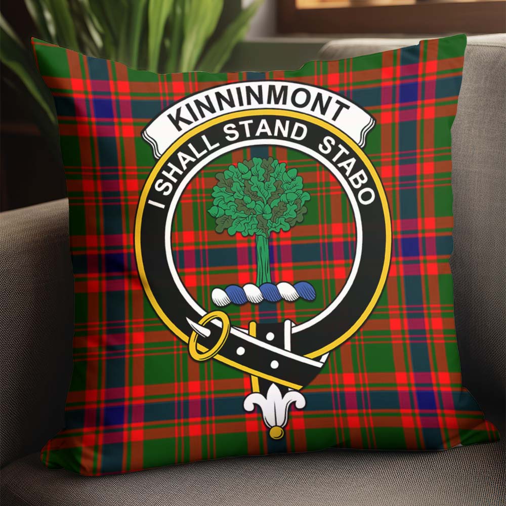 Kinninmont Tartan Pillow Cover with Family Crest - Tartan Vibes Clothing