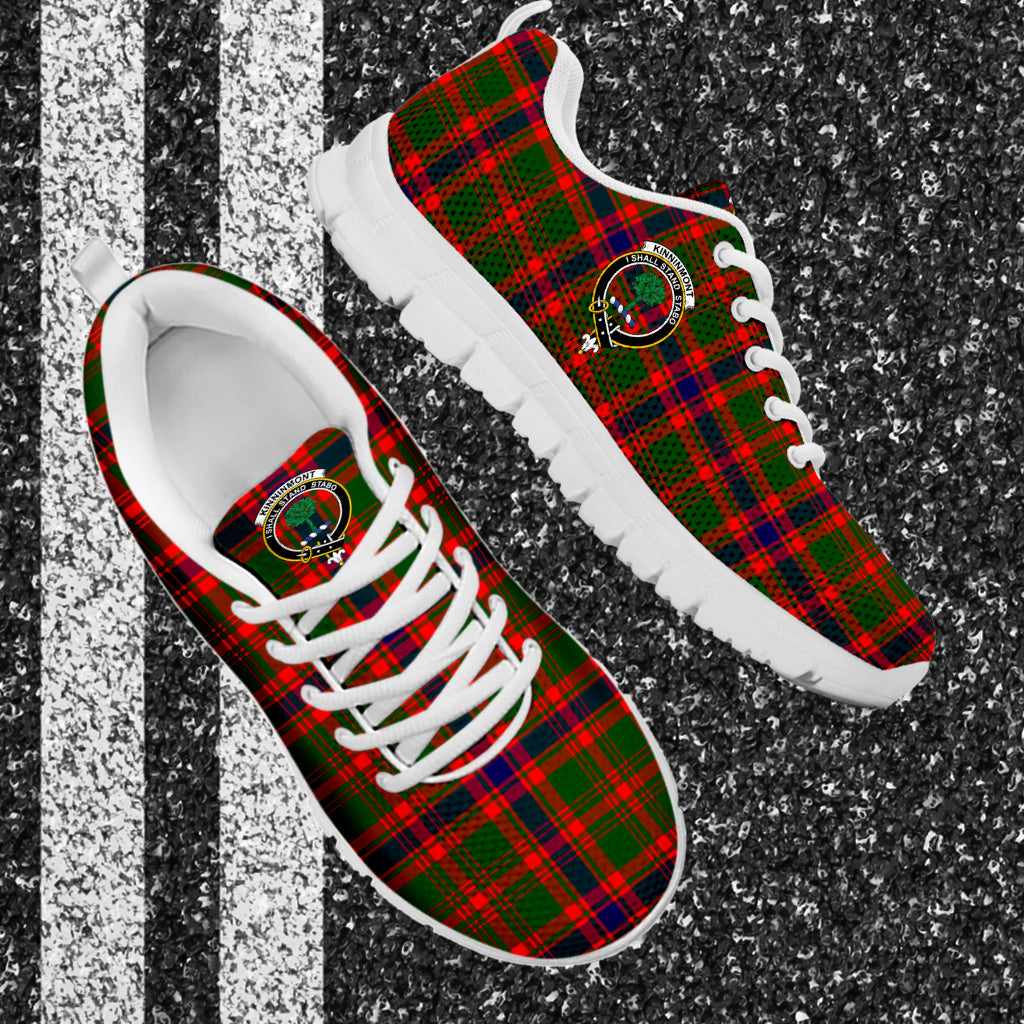 Kinninmont Tartan Sneakers with Family Crest - Tartan Vibes Clothing