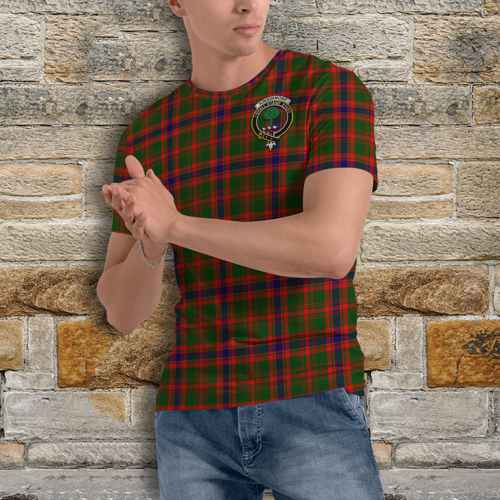 Kinninmont Tartan T-Shirt with Family Crest - Tartan Vibes Clothing