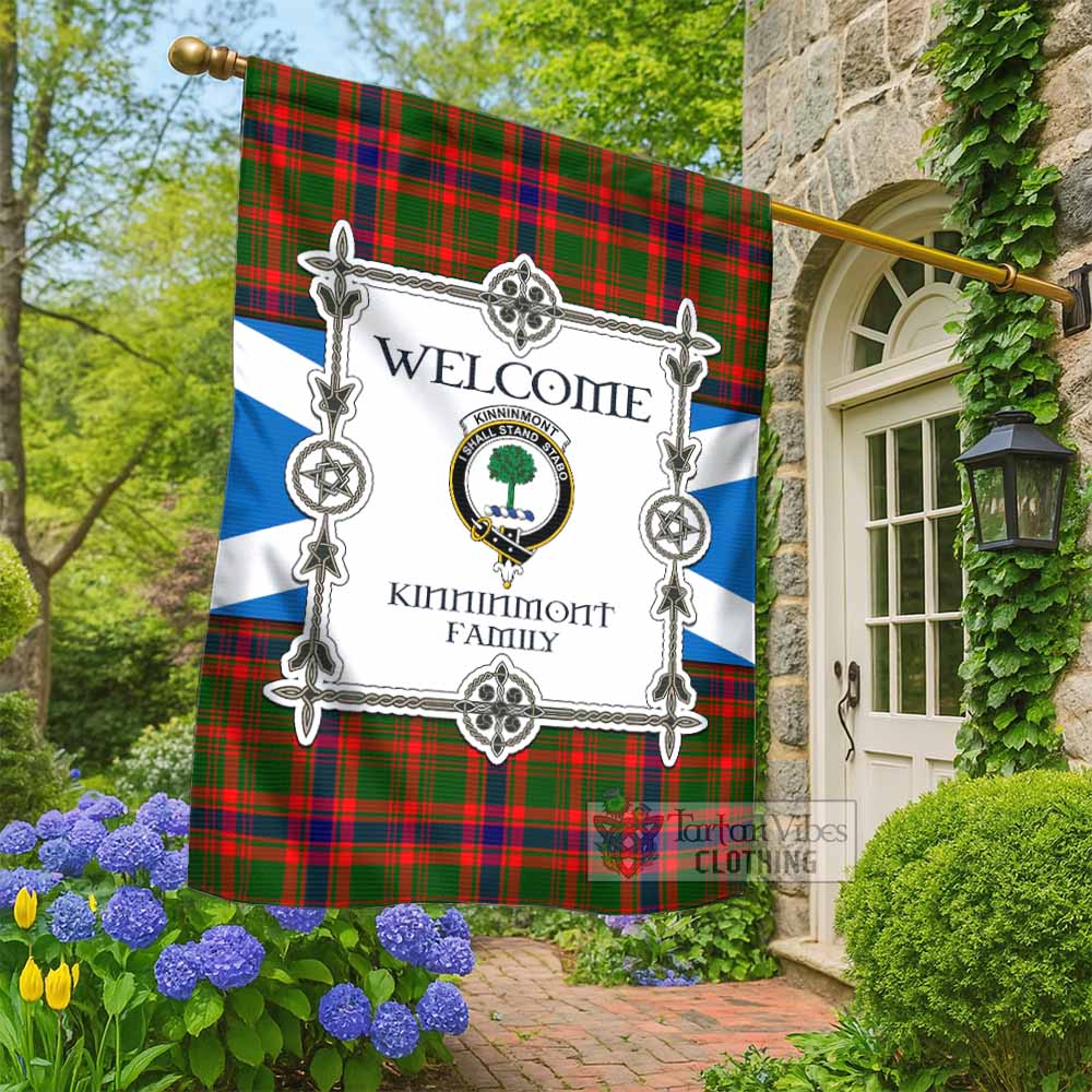 Kinninmont Family Crest Tartan Welcome Garden Flag Saltire Harmony Style - Tartan Vibes Clothing