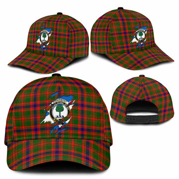 Kinninmont Tartan Classic Cap with Family Crest In Me Style