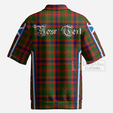 Kinninmont Tartan Crest Men’s Polo Sweater Top Scotland Coat of Arm Flag Style