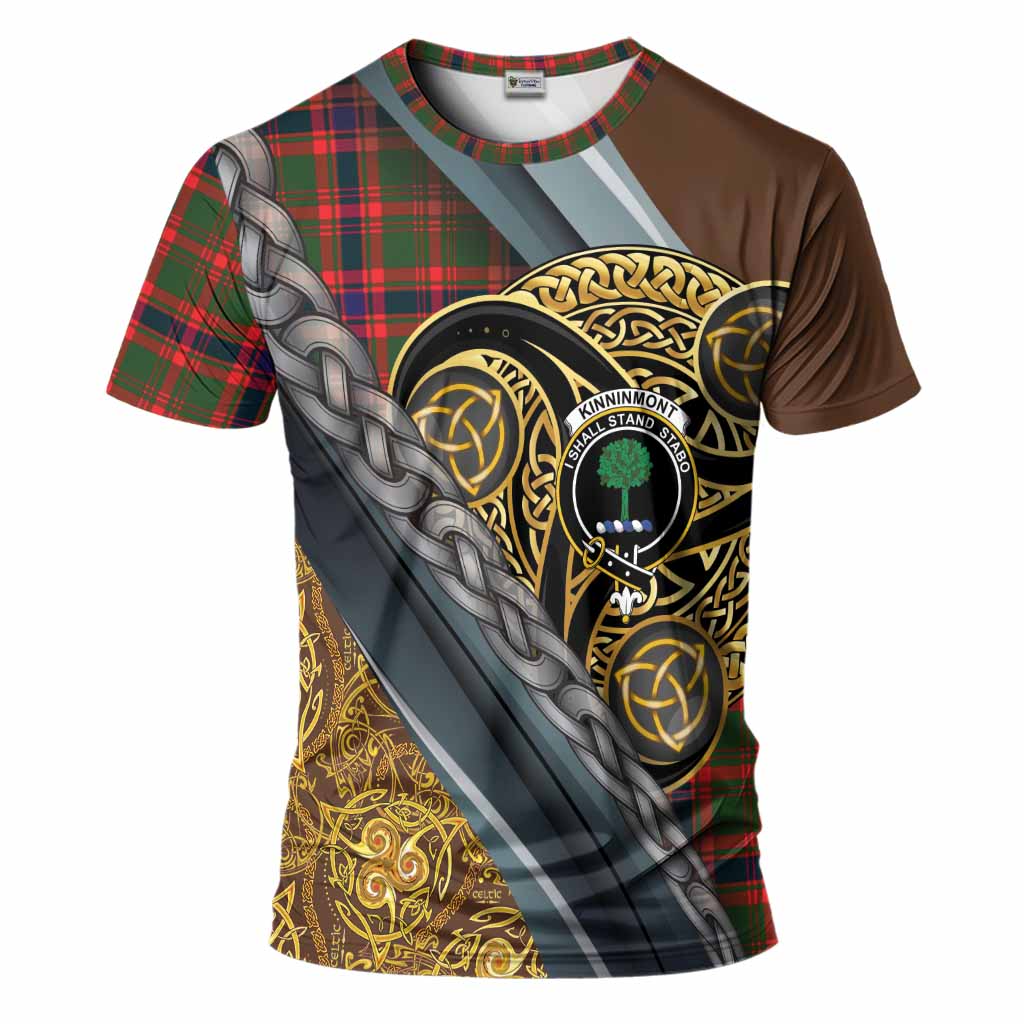 Kinninmont Tartan Crest T-Shirt Scottish Triskele Celtic