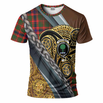 Kinninmont Tartan Crest T-Shirt Scottish Triskele Celtic
