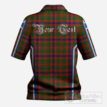 Kinninmont Tartan Crest Women’s Polo Sweater Top Scotland Coat of Arm Flag Style