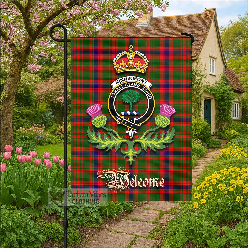 Kinninmont Tartan Family Crest Garden Flag Royal Thistle Welcome Style - Tartan Vibes Clothing