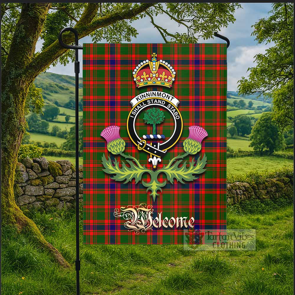 Kinninmont Tartan Family Crest Garden Flag Royal Thistle Welcome Style - Tartan Vibes Clothing