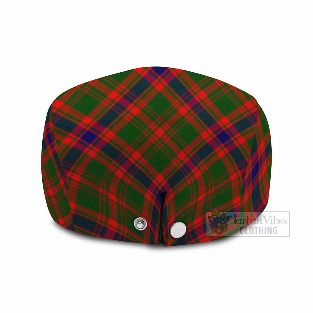 Kinninmont Tartan Flat Cap, Jeff Cap Cross Style with Family Crest - Tartan Vibes Clothing