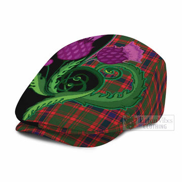 Kinninmont Tartan Flat Cap, Jeff Cap Traditional Scottish Thistle